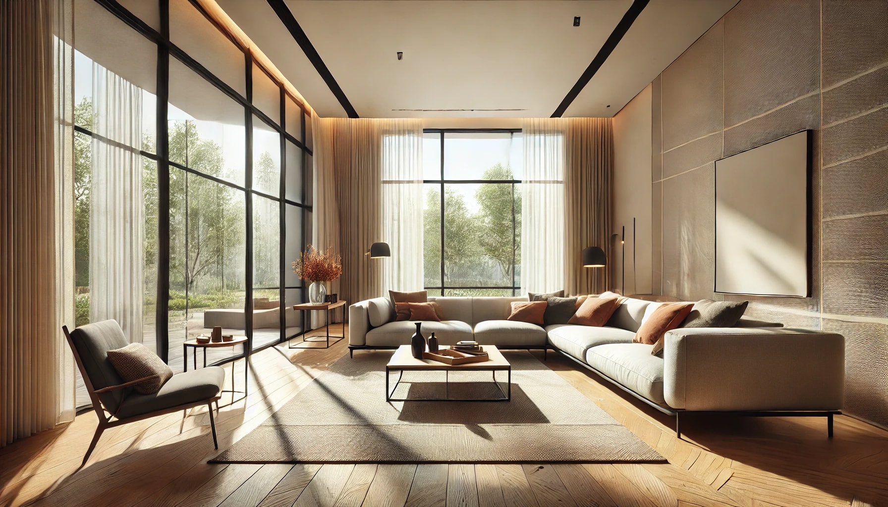 A bright and spacious modern living room